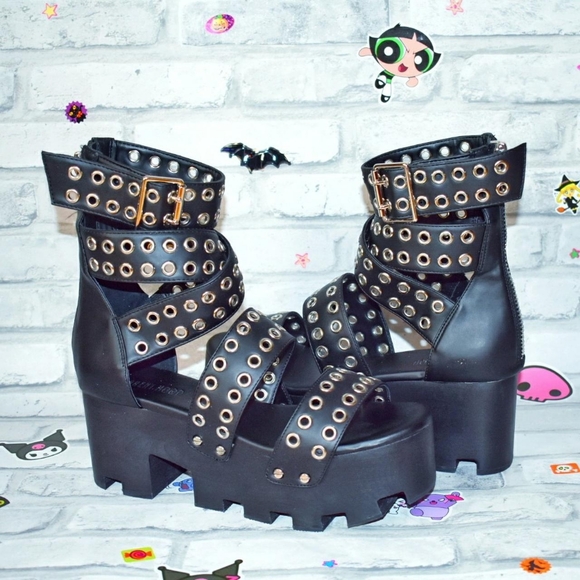 Current Mood Platform Sandals US 9 UK 7 Dolls Kill - Picture 2 of 5